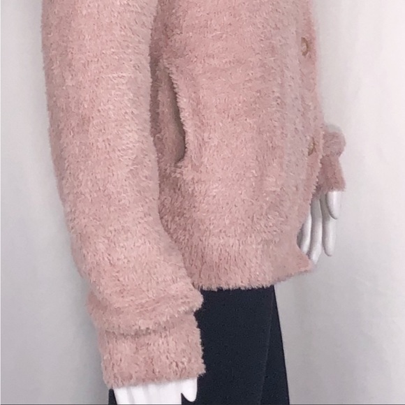 Susina Pink Adobe Soft Teddy Fleece Collared Button Down Cardigan Sweater SzXS - Picture 11 of 16